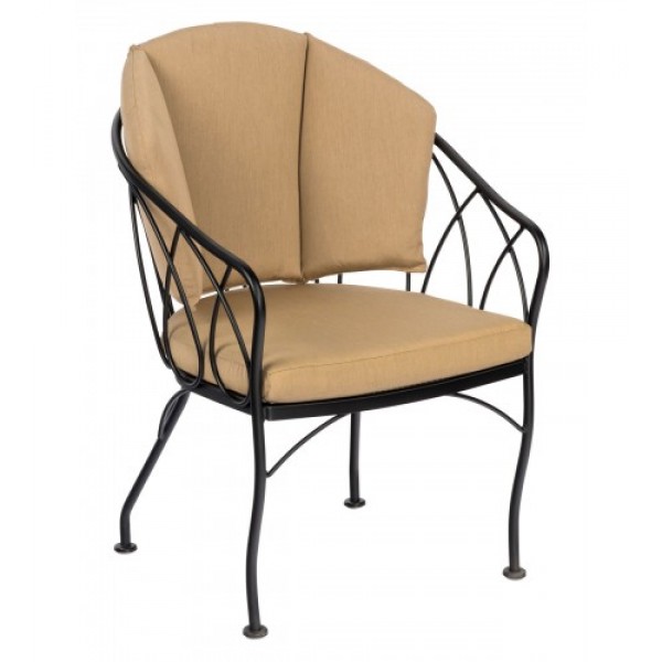 Delaney 2N0001SB Commercial Wrought Iron Restaurant Hospitality Dining Arm Chair Upholstered